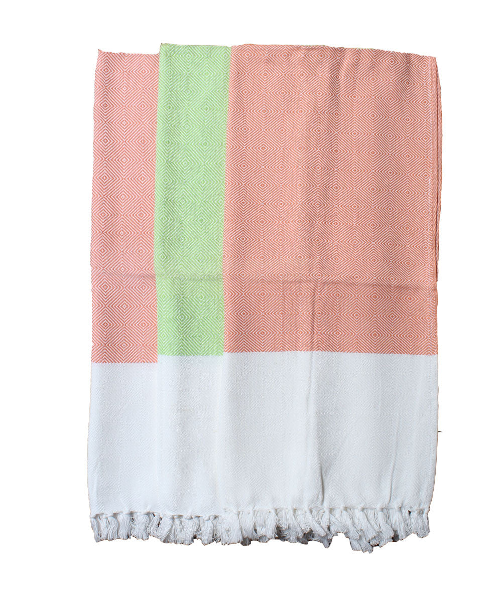 Multicolor handwoven cotton towel set of 3