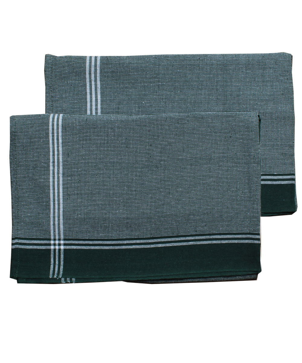Olive green handwoven cotton towel