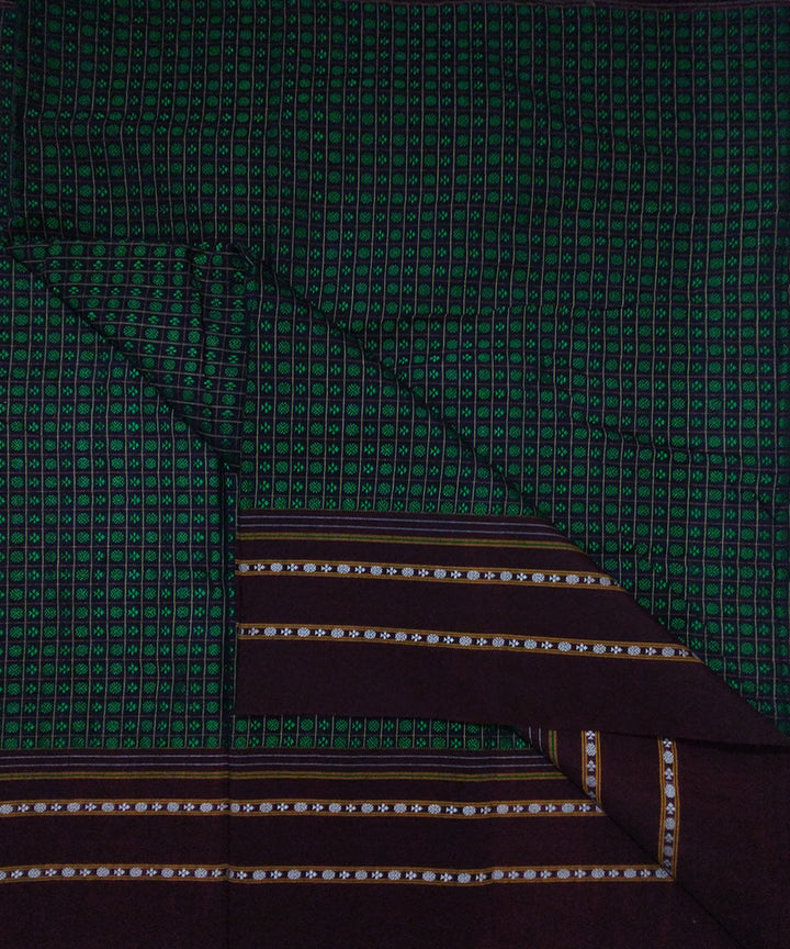 Dark green cotton art silk kuppasa khun fabric