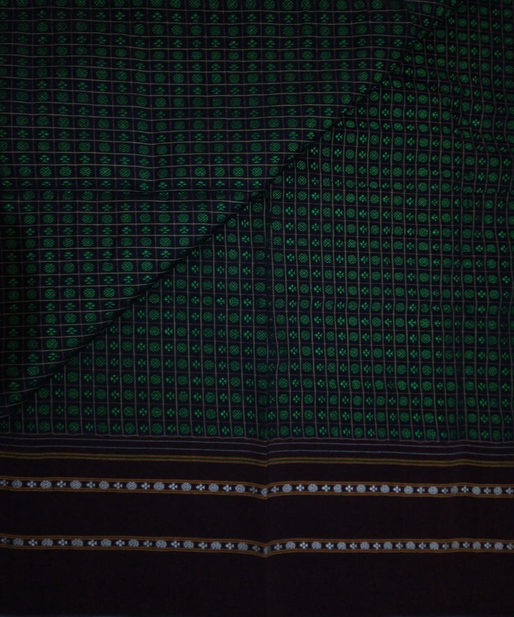 Dark green cotton art silk kuppasa khun fabric