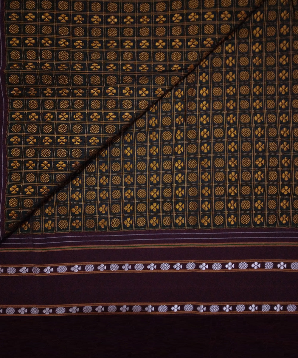 Mustard yellow cotton art silk kuppasa khun fabric