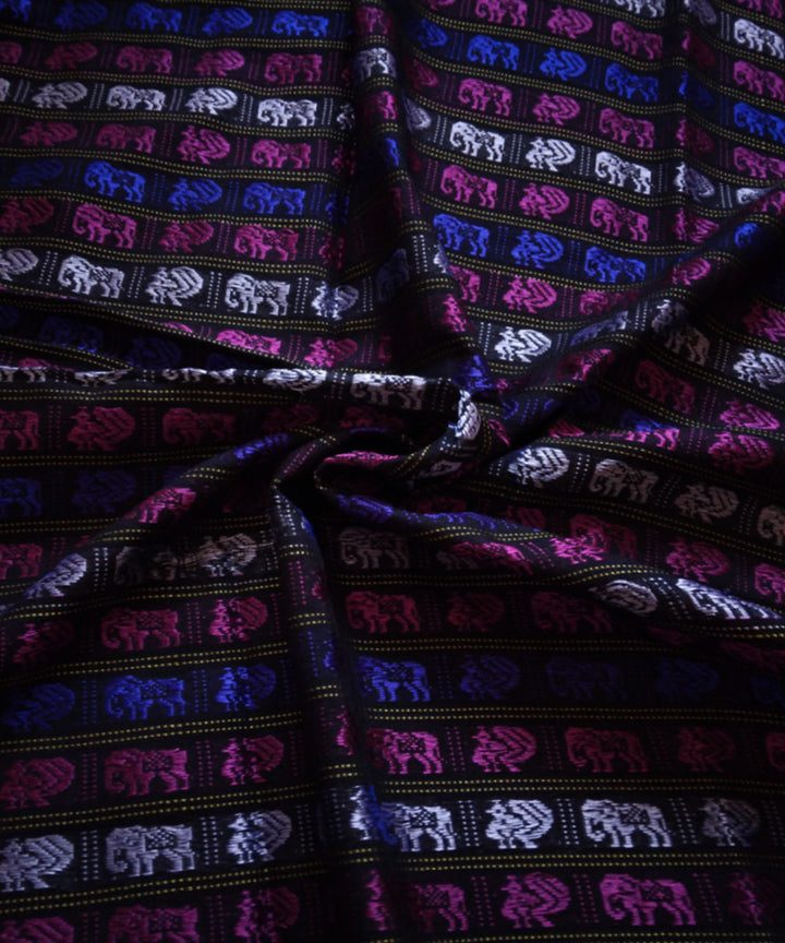 Multicolor handwoven cotton art silk khana blouse fabric
