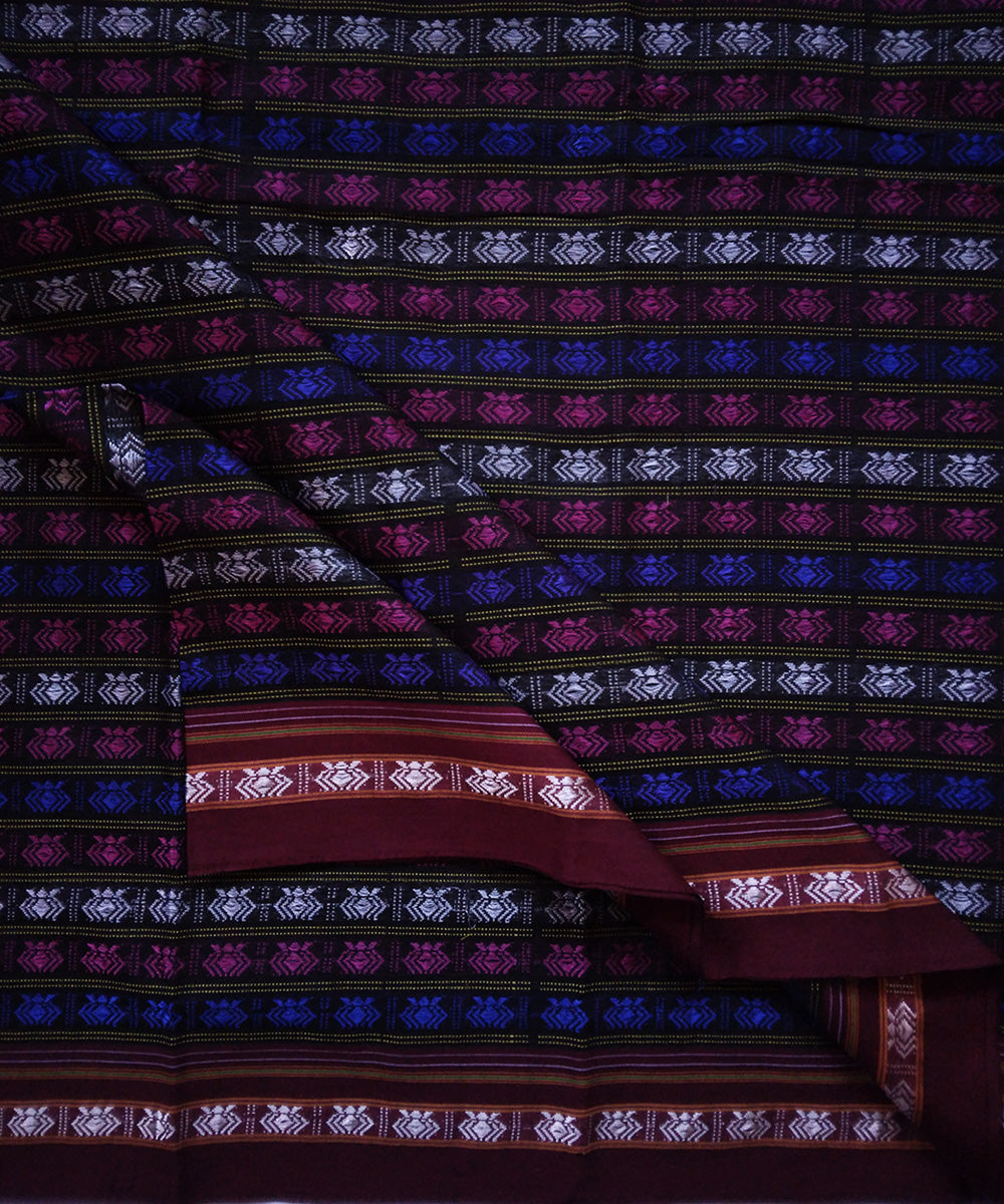 Multicolour handwoven cotton art silk khana blouse fabric