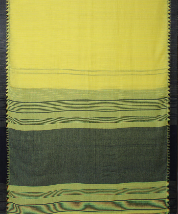Yellow handwoven cotton saree