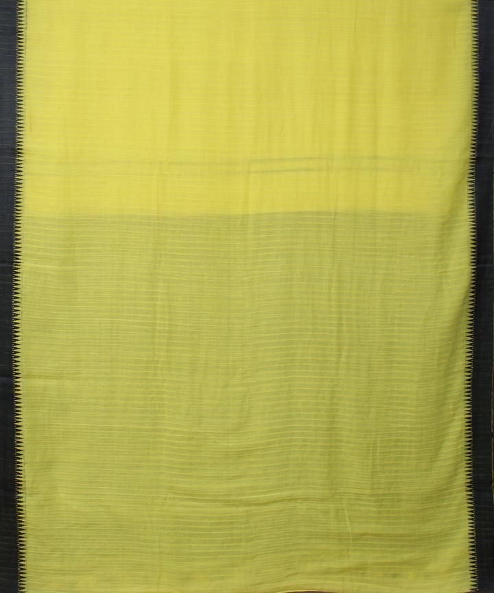 Yellow handwoven cotton saree