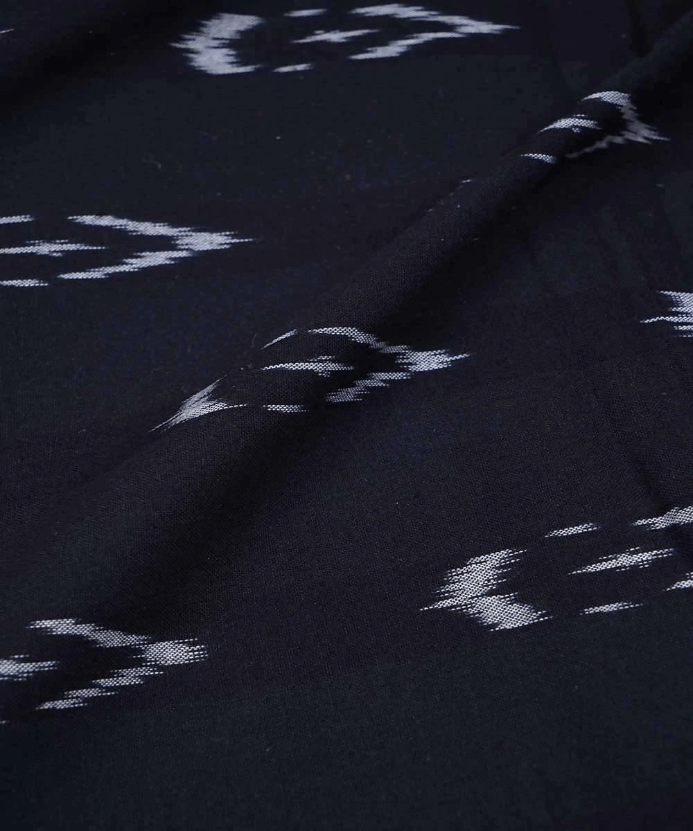 2.5m Charcoal black handwoven ikat pochampally cotton kurta material