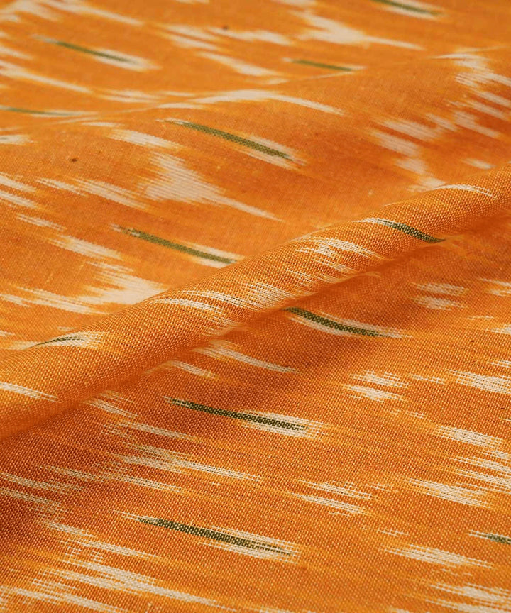 Chrome yellow handwoven cotton ikat pochampally fabric