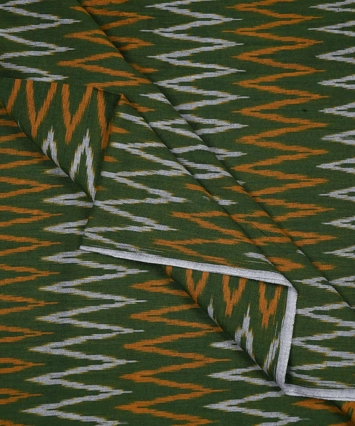 2.5m Moss green handwoven cotton ikat pochampally kurta material