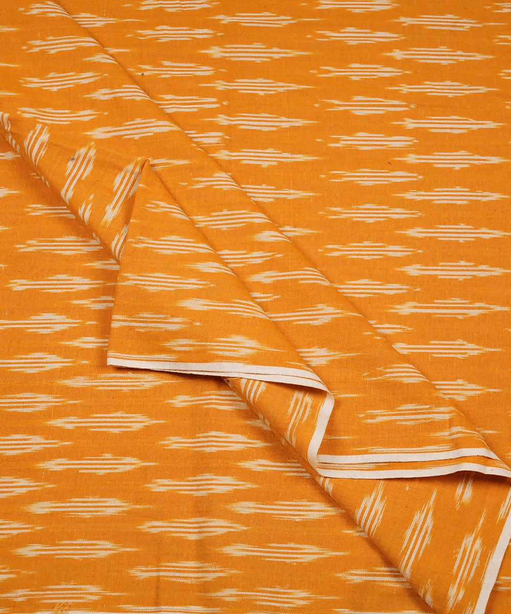 Cyber yellow handwoven cotton ikat pochampally fabric