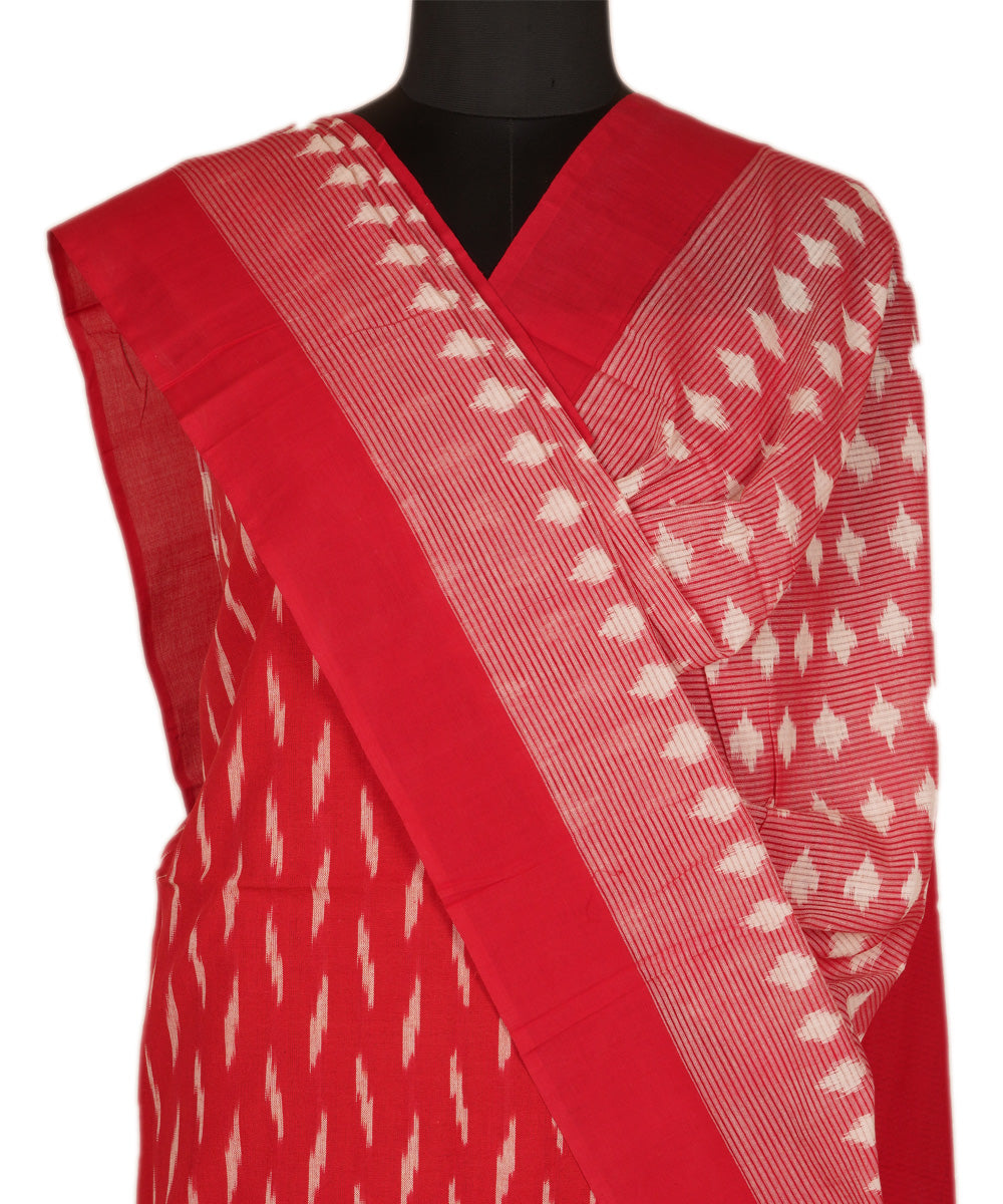 3 pc Red handwoven pochampally ikkat dress material