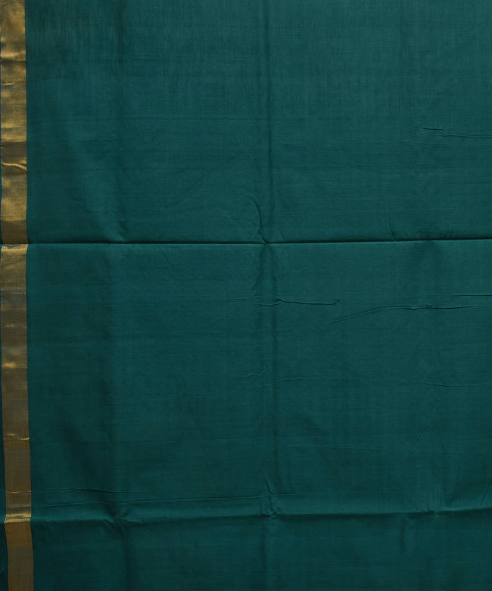 Teal green cotton handwoven uppada saree