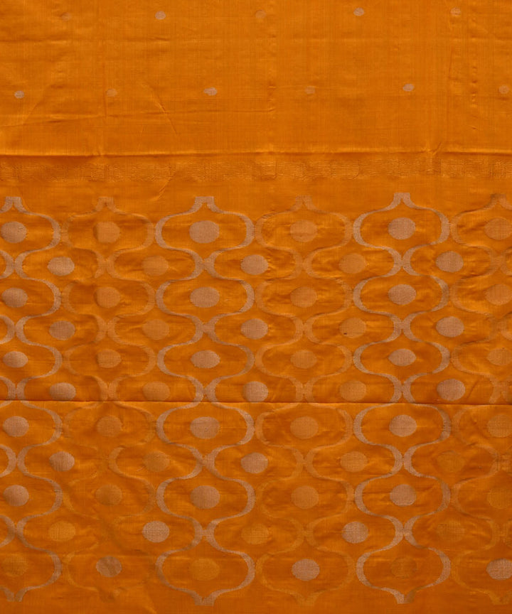 Chrome yellow cotton handwoven uppada saree