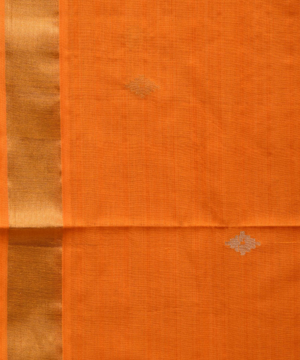 Yellow orange cotton handwoven uppada saree