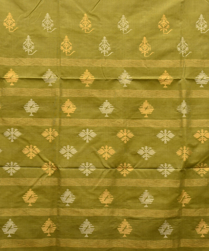 Olive green handloom cotton handwoven uppada saree