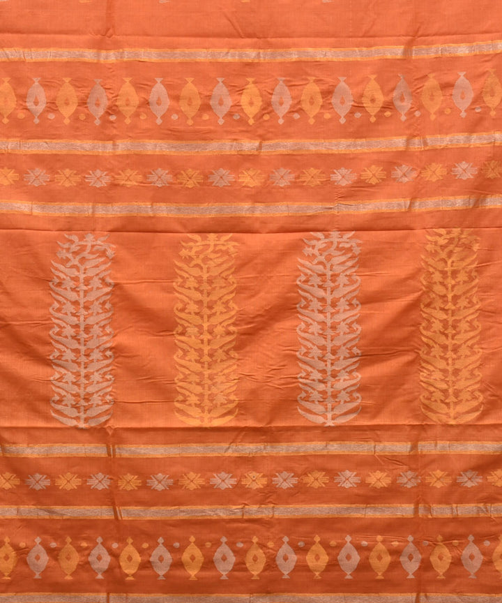 Orange cotton handwoven uppada saree