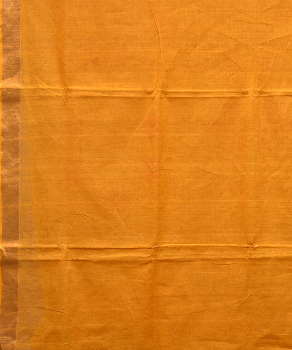 Yellow floral cotton handspun handwoven Srikakulam Jamdani saree
