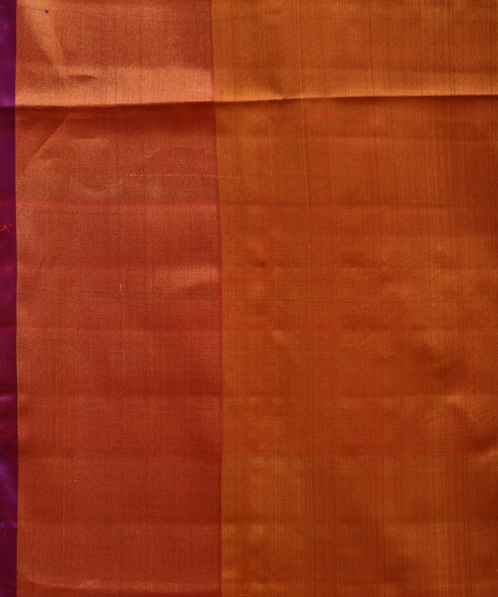 Mustard and purple silk handwoven uppada saree