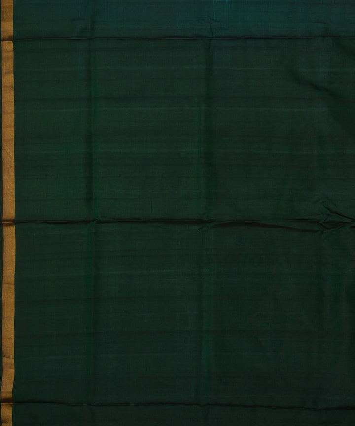 Dark green multicolor silk handwoven uppada saree
