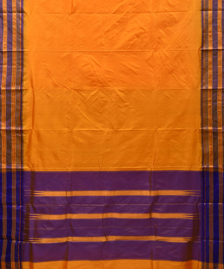 Yellow violet silk handwoven narayanapet saree