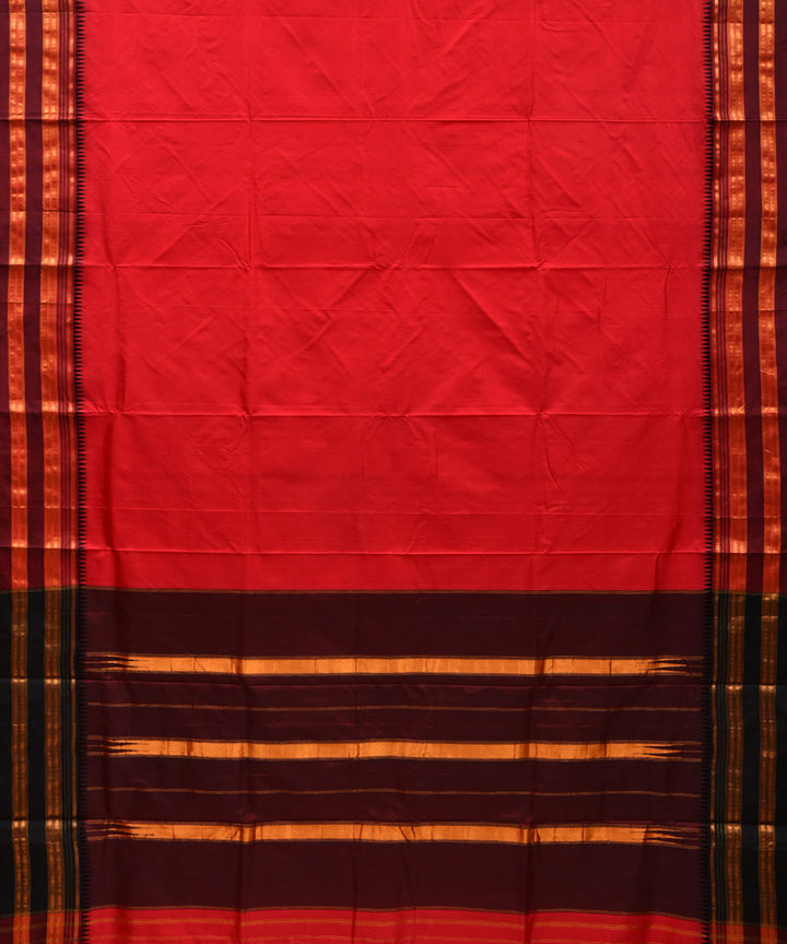 Red maroon silk handwoven narayanapet saree