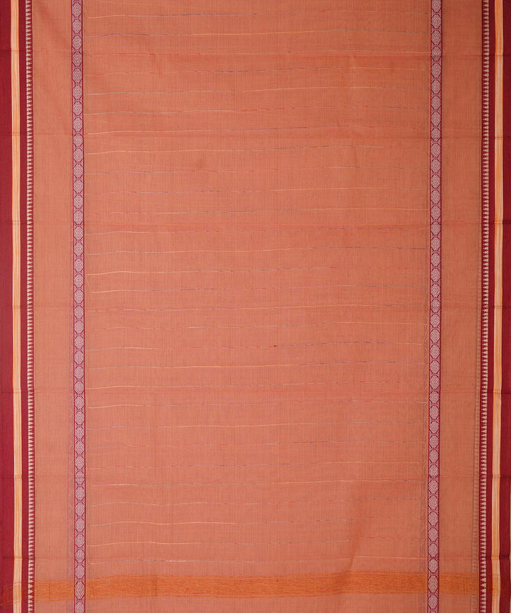 Light orange cotton handwoven narayanapet saree