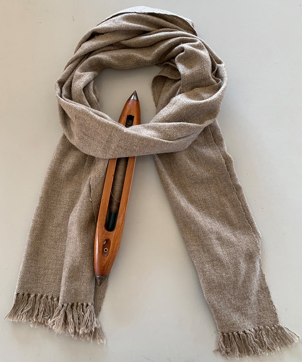 Brown fawn handwoven wool scarf