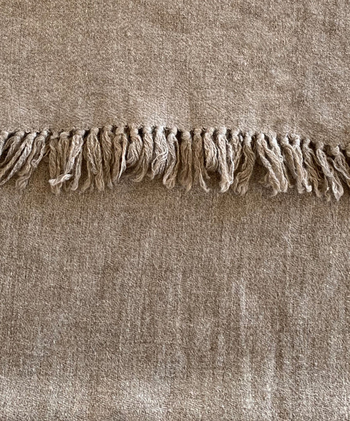 Brown fawn handwoven wool scarf