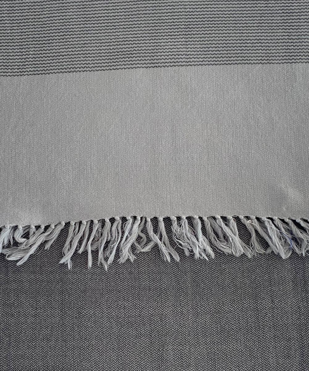 Grey handwoven wool scarf