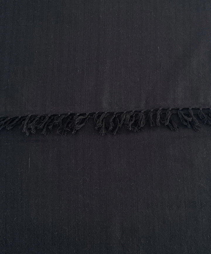 Black handwoven wool scarf