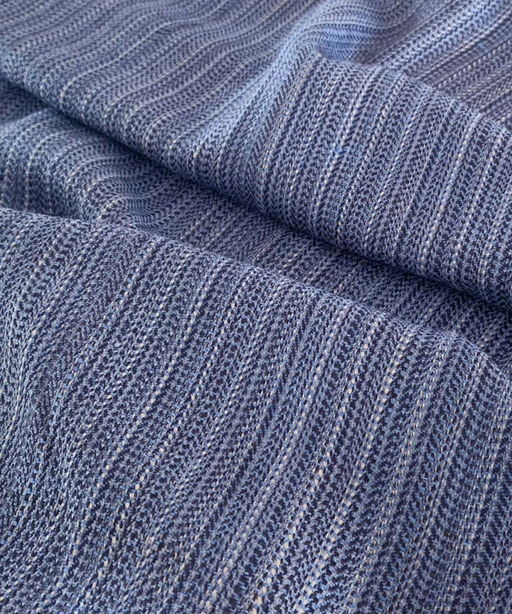 Navy blue handwoven wool scarf