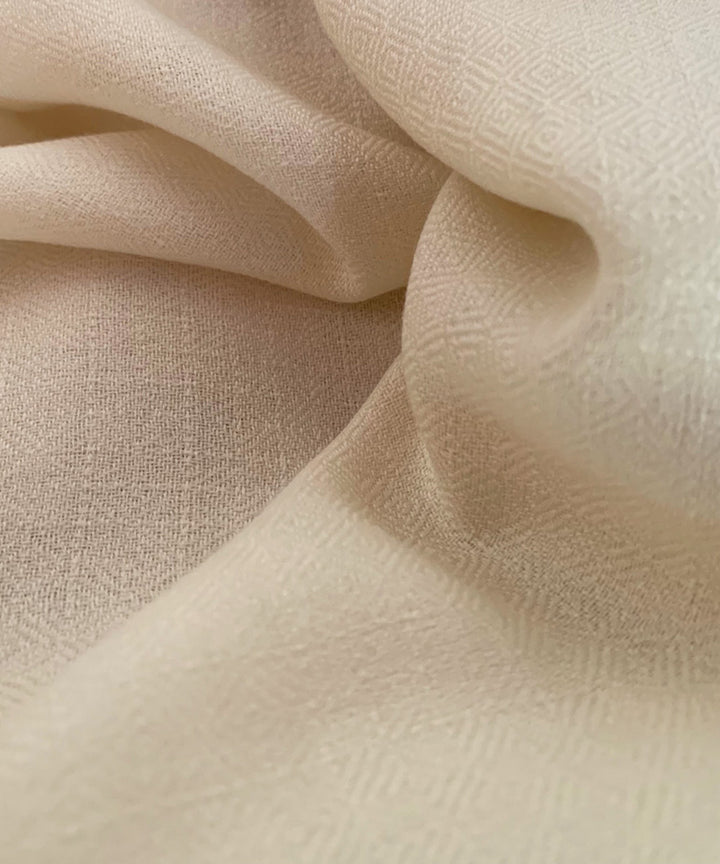 White handloom merino wool shawl