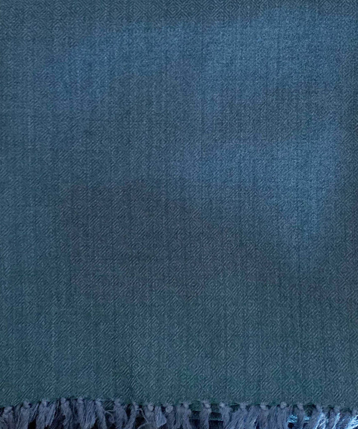 Denim blue handloom merino wool shawl