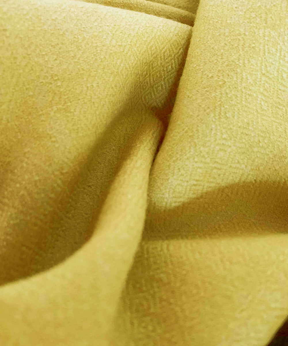 Mustard yellow handloom merino wool shawl