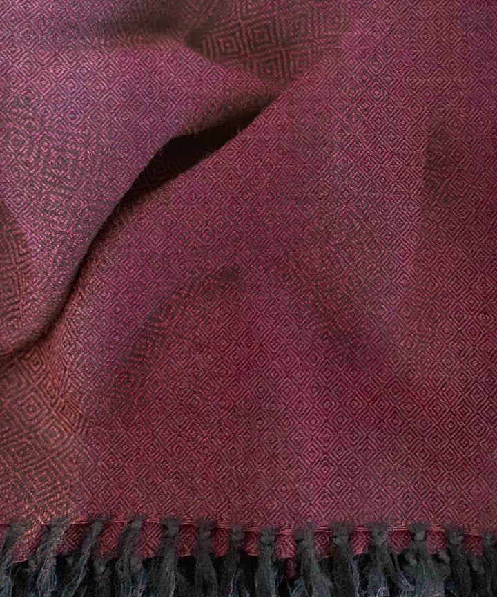 Purple violet handloom merino wool shawl