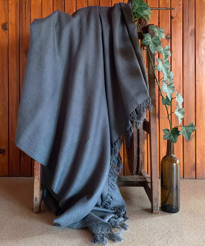Grey handloom merino wool men shawl