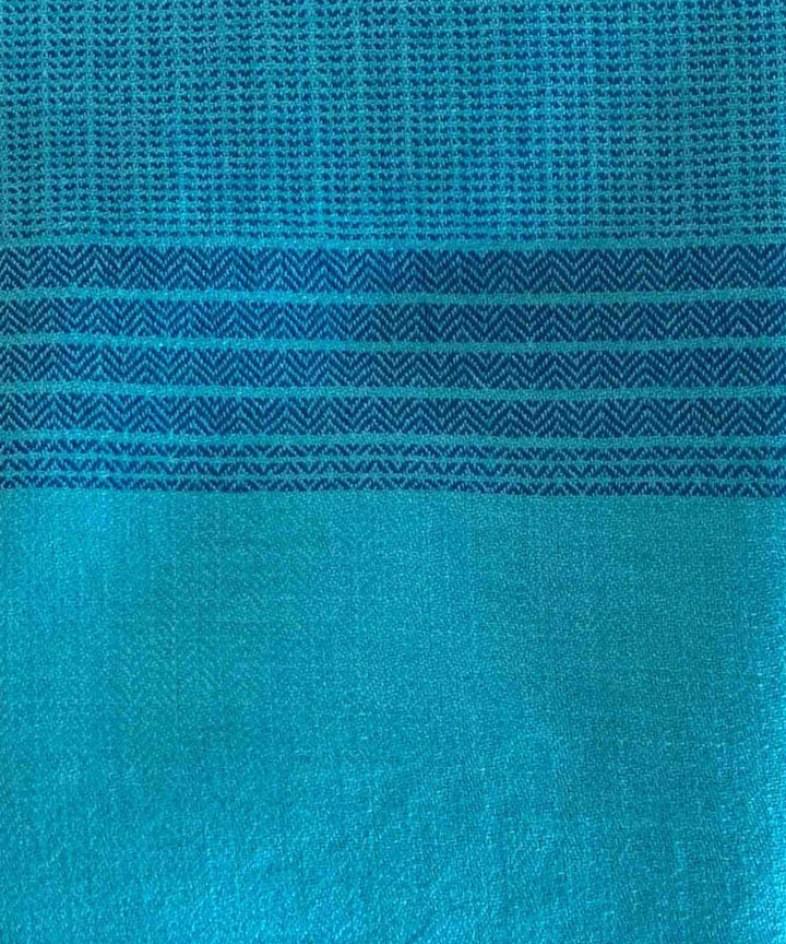 Sky blue handloom merino wool stole
