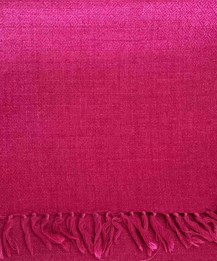 Pink magenta handloom merino wool stole