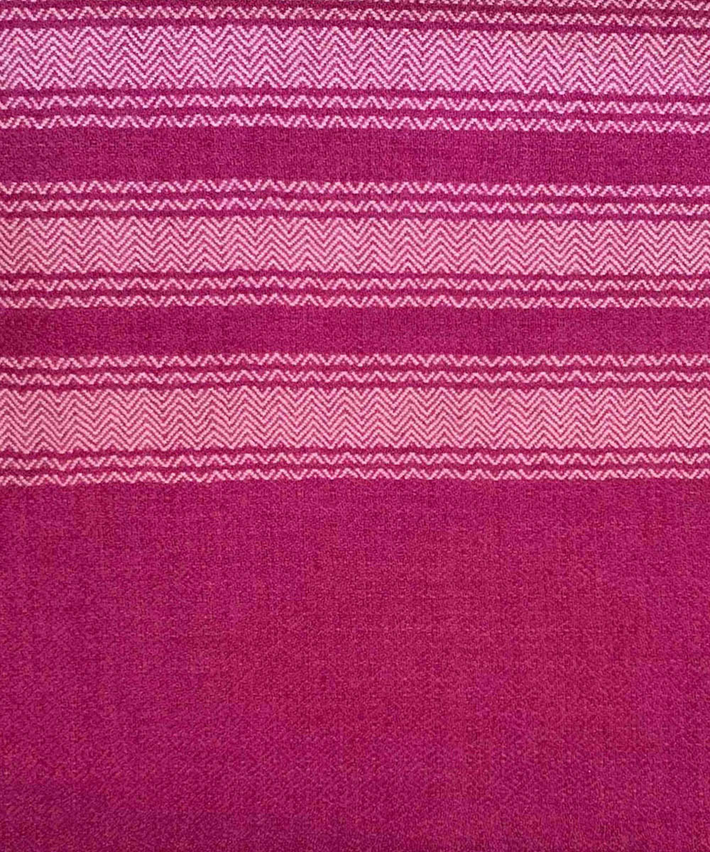 Pink and white handwoven merino wool stole
