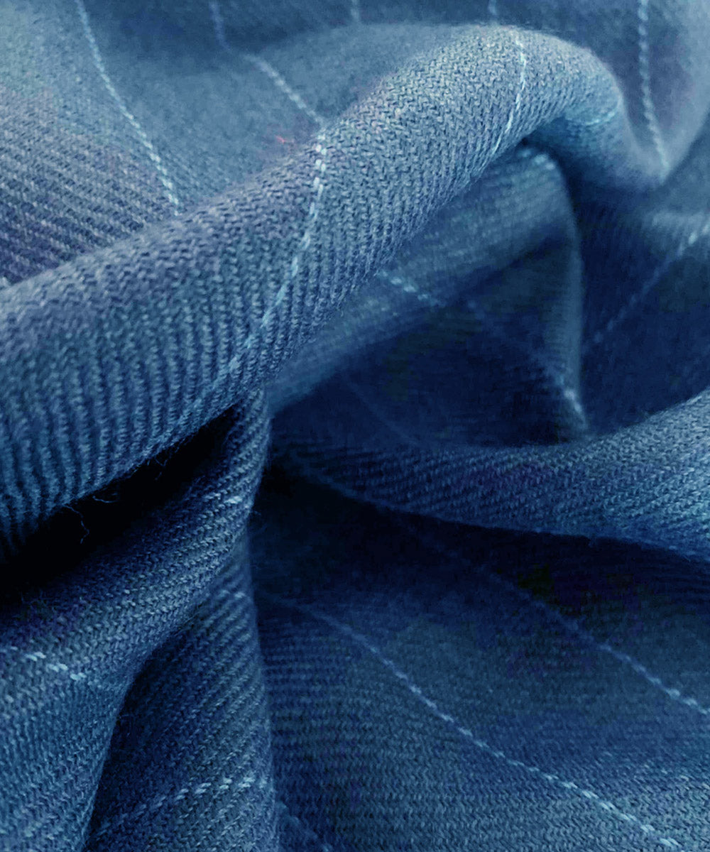 Dark blue handloom merino wool stole