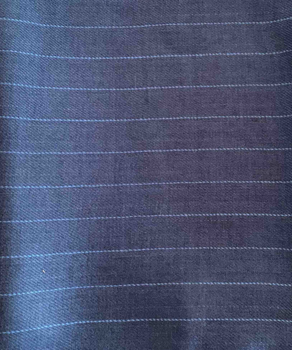 Dark blue handloom merino wool stole