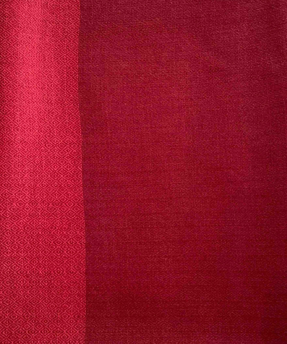 Red and sienna handloom merino wool stole