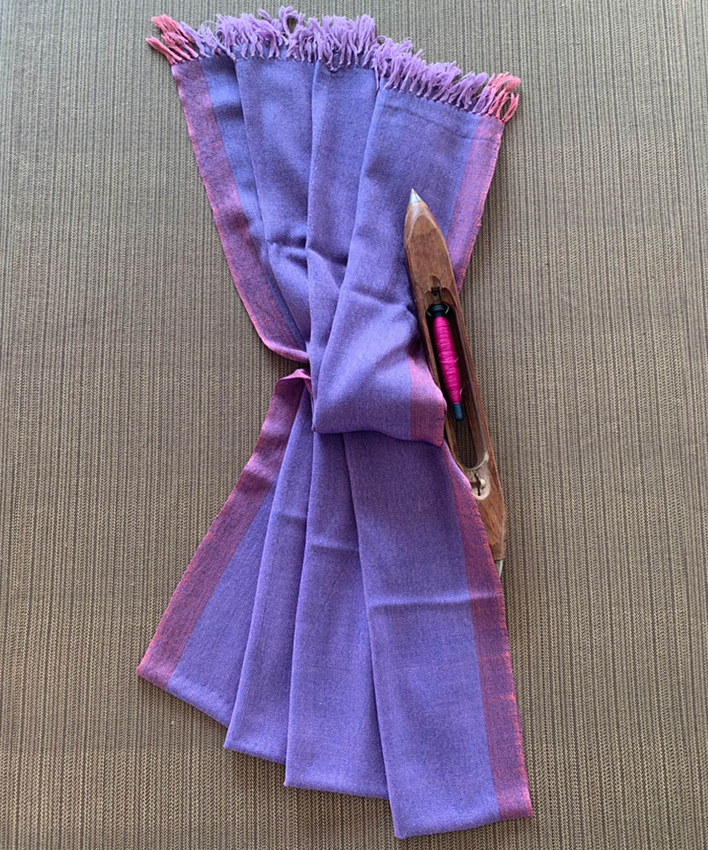 Lavender handwoven wool shawl