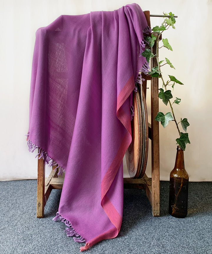 Lilac handwoven wool shawl