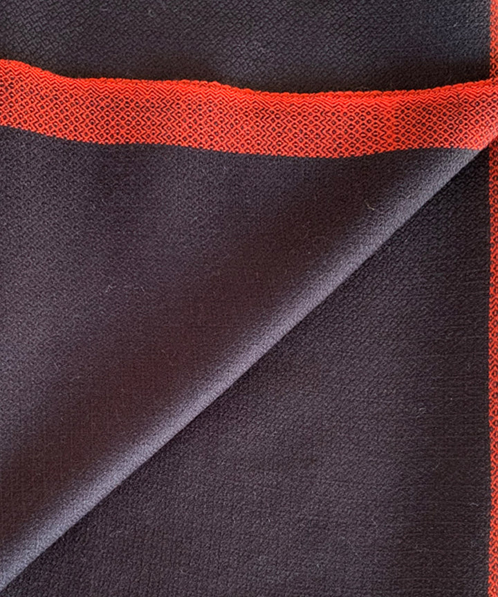 Black and red handloom wool shawl