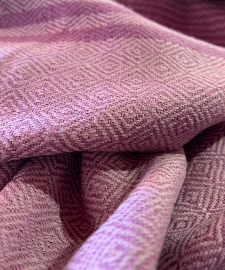 Pale mauve handwoven wool shawl