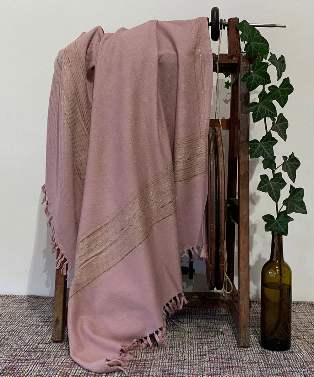Mauve handloom wool shawl