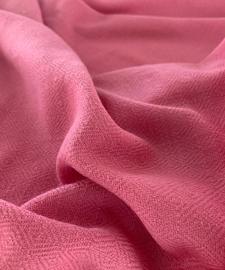 Pink handwoven wool shawl