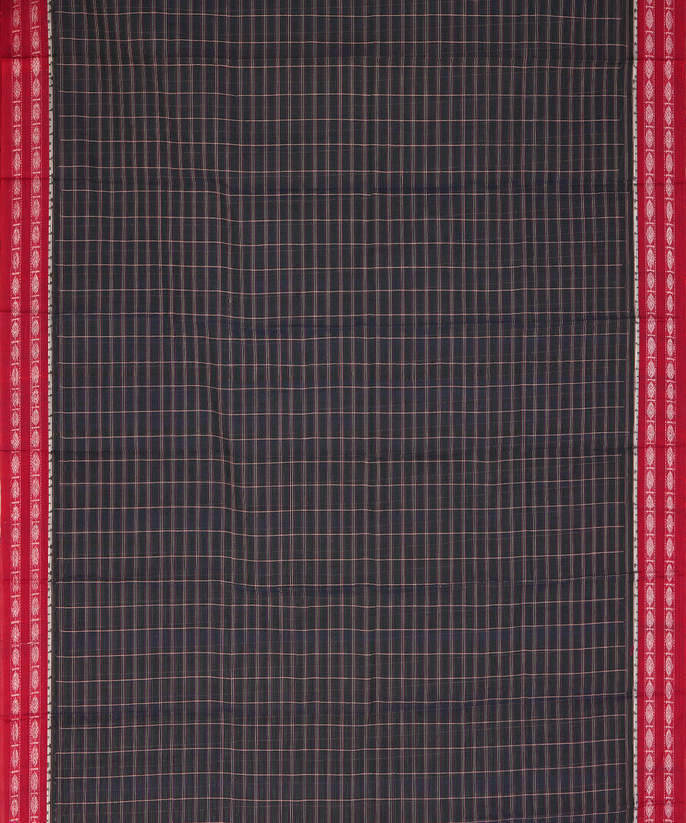 Dark green stripes red cotton handwoven narayanapet saree