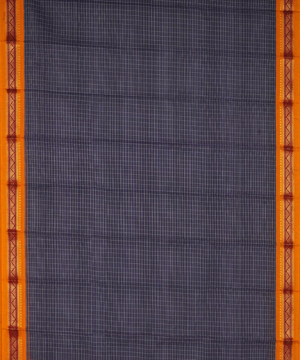 Violet orange cotton handwoven narayanapet saree