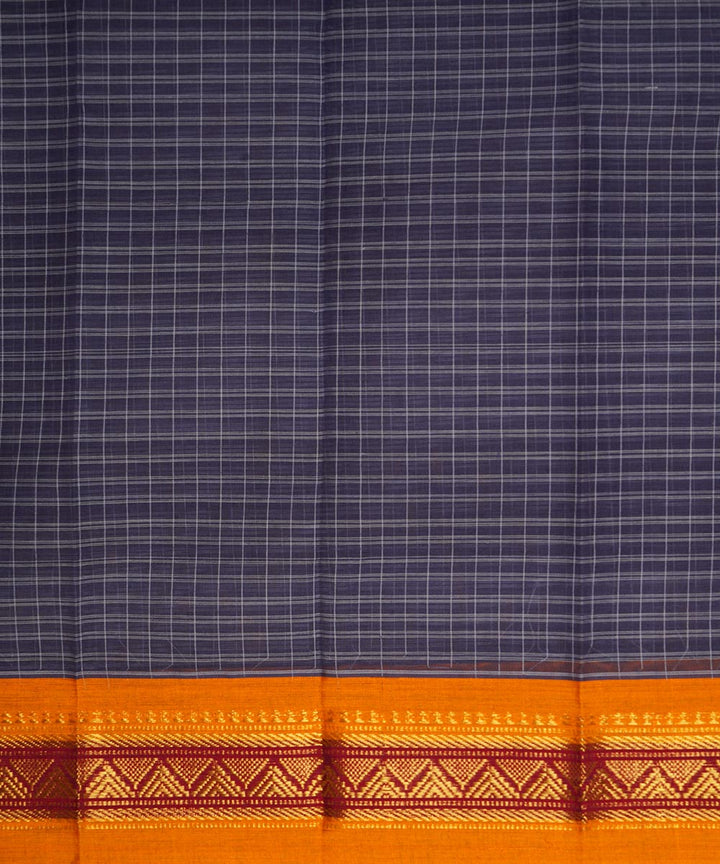 Violet orange cotton handwoven narayanapet saree